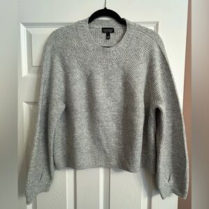 Topshop Light Gray Crew Neck Sweater